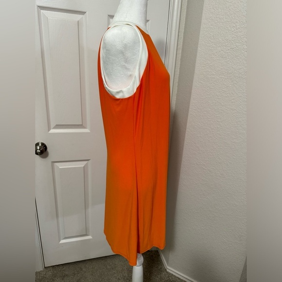 Tash & Sophie Contrast Trim Jersey Dress Orange White - Picture 3 of 8